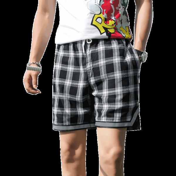 Vasaras rūtainas bikses ar gumiju