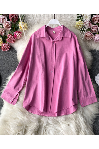 Sieviešu krekls ar klasisku apkakli un pogām divās krāsās