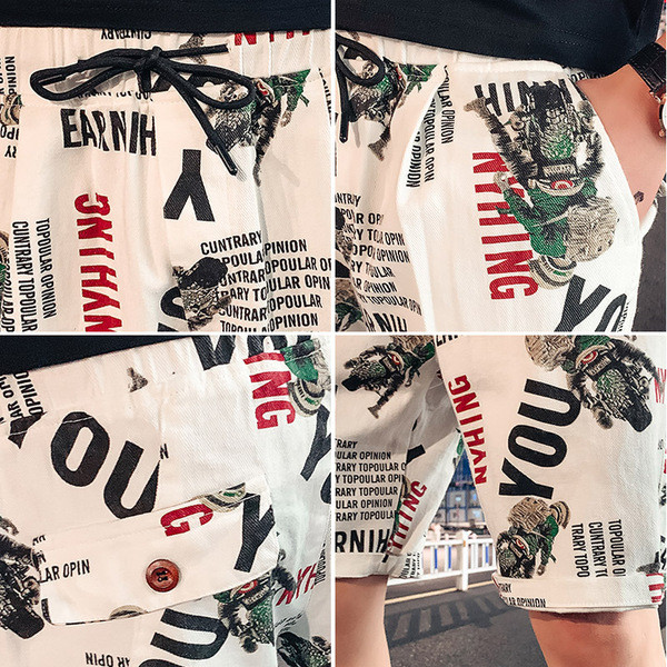 Alkalmi rövidnadrág színes feliratokkal