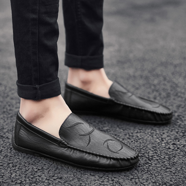 Modern férfi mokaszinok öko bőrből