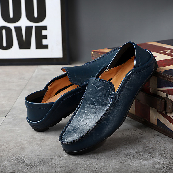 Eko bőrből készült formális férfi mokaszinok, sima modell