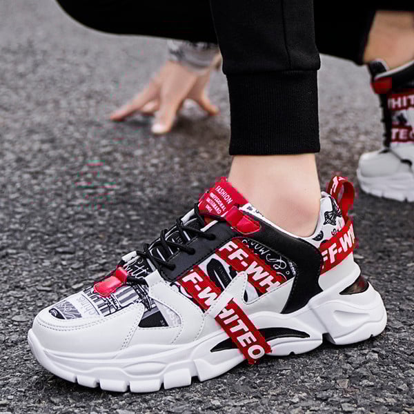 Kolmes värvitoonis paelte ja kareda tallaga meeste vabaaja tossud