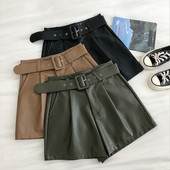 Modes sieviešu džinsa šorti no eko ādas