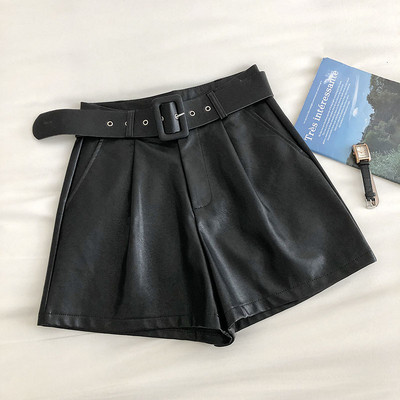 Modes sieviešu džinsa šorti no eko ādas