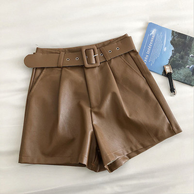 Modes sieviešu džinsa šorti no eko ādas