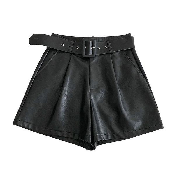 Modes sieviešu džinsa šorti no eko ādas