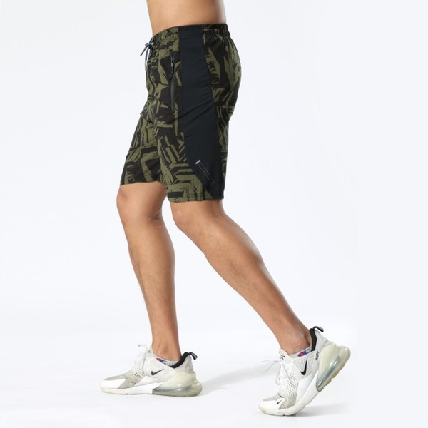 Pantaloni scurți casual barbatesti cu buzunare si elastic potriviti pentru fitness