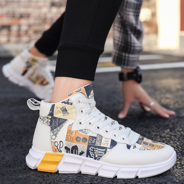 Férfi alkalmi tornacipő fűzővel és lapos talppal, két színben