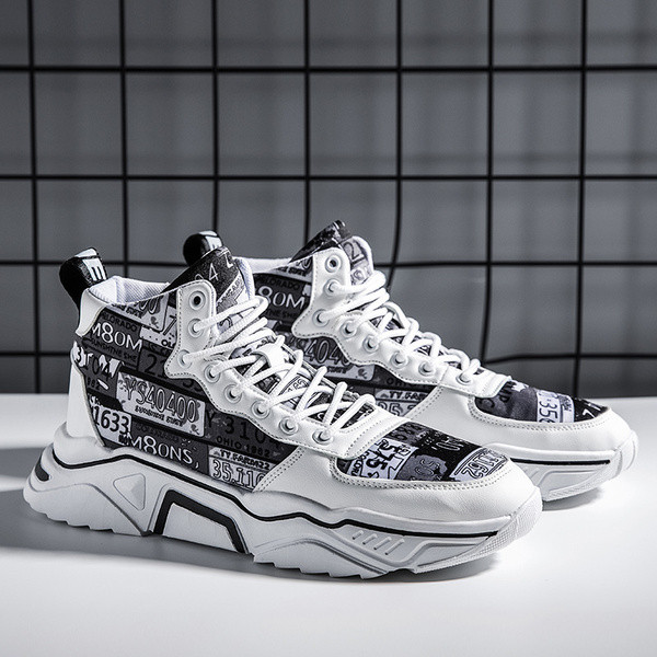 Ikdienas vīriešu kedas ar mežģīnēm un raupju zoli