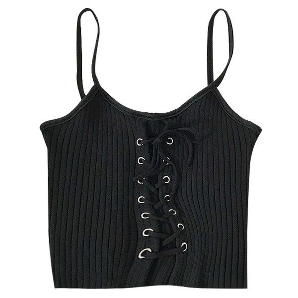 Jauna modeļa sieviešu topiņš ar plānām lencītēm un saitēm