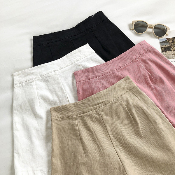 Sieviešu šortu ar pogām jauns modelis - paaugstināts viduklis