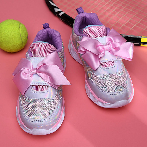 Adidași casual pentru copii cu autocolant și panglică