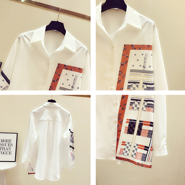 Alkalmi női ing klasszikus gallérral, színes mintával