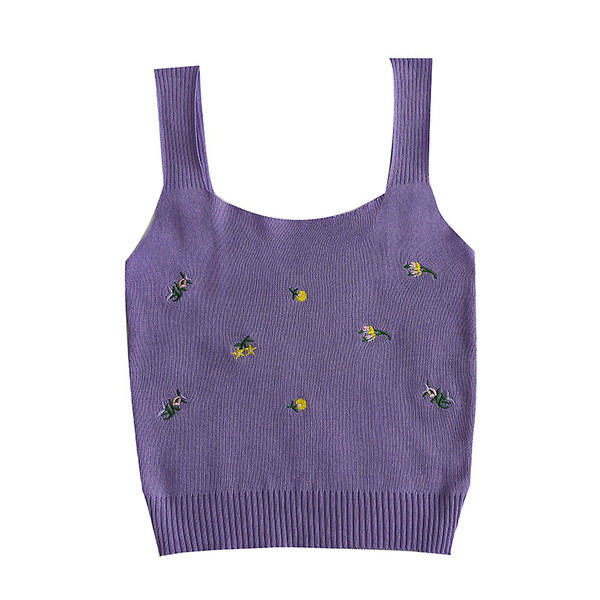 Ikdienas sieviešu tops ar izšuvumu un platām lencēm