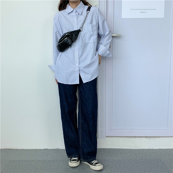 Naiste vabaaja ruuduline särk tasku ja nööpidega