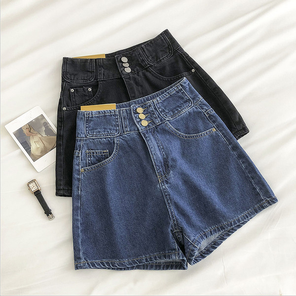 Új modell farmer rövidnadrág - magas derék