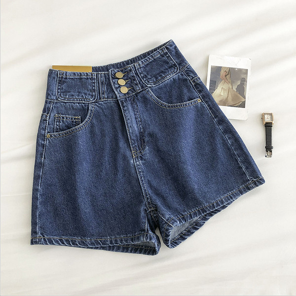 Új modell farmer rövidnadrág - magas derék