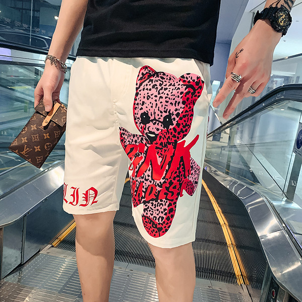 Nyári férfi rövidnadrág felirattal és nyomattal