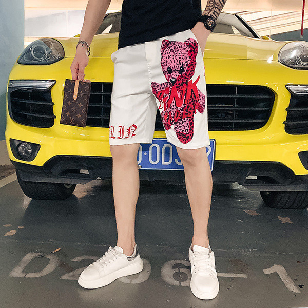 Nyári férfi rövidnadrág felirattal és nyomattal