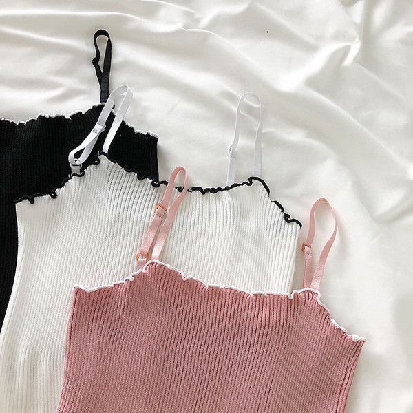 Jauna modeļa elastīgs sieviešu tops ar plānām lencēm