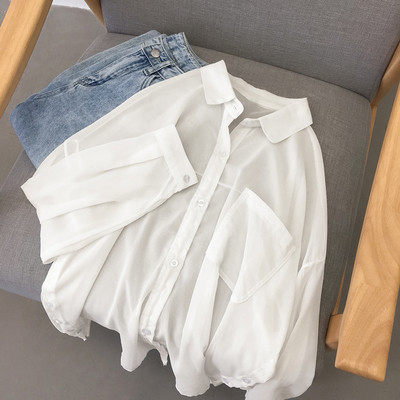 Jauna modeļa sieviešu garais krekls ar klasisku apkakli