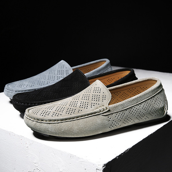 Moderns vīriešu mokasīnu modelis ar caurumiem