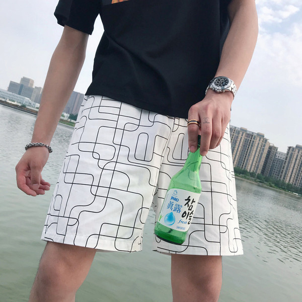 Alkalmi rövidnadrág mintás, gumírozott derékkal