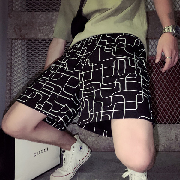 Alkalmi rövidnadrág mintás, gumírozott derékkal