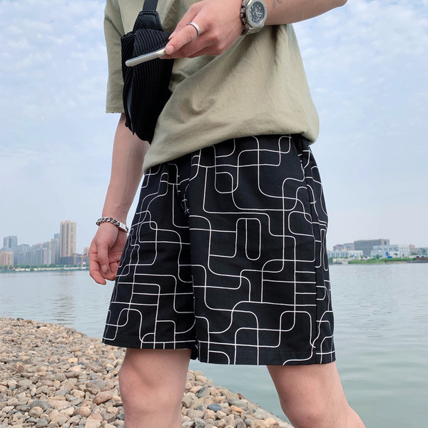 Alkalmi rövidnadrág mintás, gumírozott derékkal