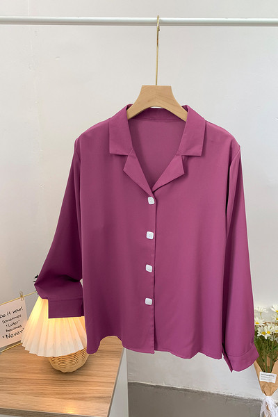 Camasa de dama model nou cu decolteu spitz si nasturi patrati