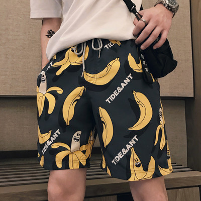 Suvised meeste lühikesed püksid banaanitrükiga