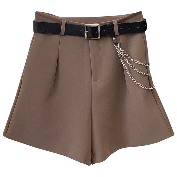 Moodsad naiste lühikesed püksid vöö ja metallelemendiga