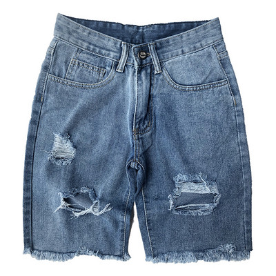 Vasaras 3/4 džinsi ar saplēstiem motīviem