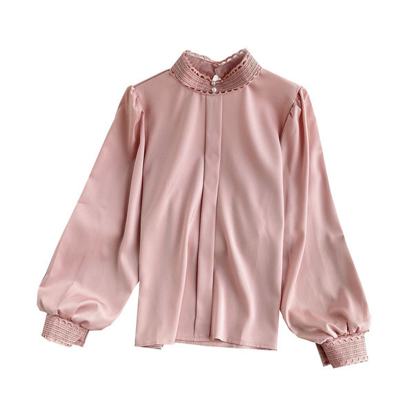 Női ing magas gallérral és hosszú, széles ujjú több színben