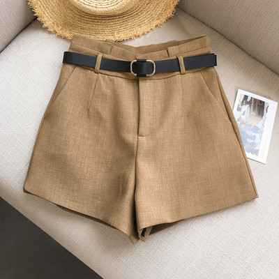Vabaaja naiste lühikesed püksid - kõrge vöökoht koos vööga