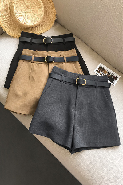 Vabaaja naiste lühikesed püksid - kõrge vöökoht koos vööga