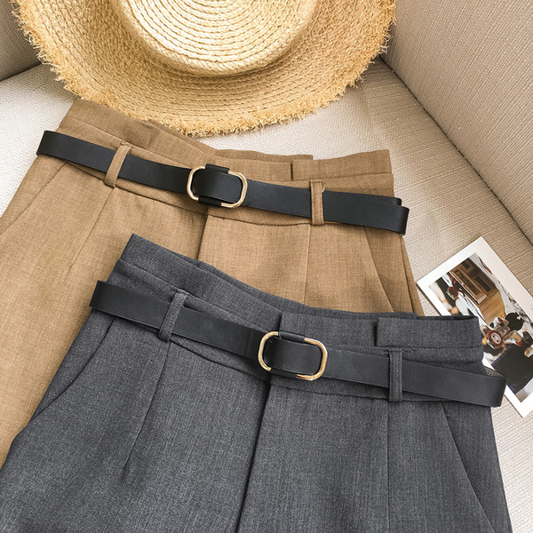 Vabaaja naiste lühikesed püksid - kõrge vöökoht koos vööga