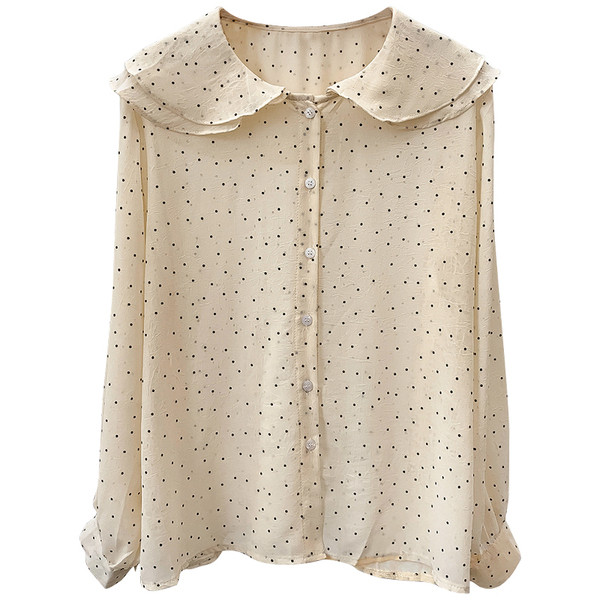 Mūsdienīgs sieviešu krekls ar apaļu kakla izgriezumu