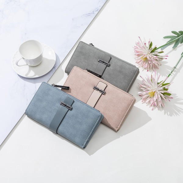 Női bőr pénztárca cipzárral