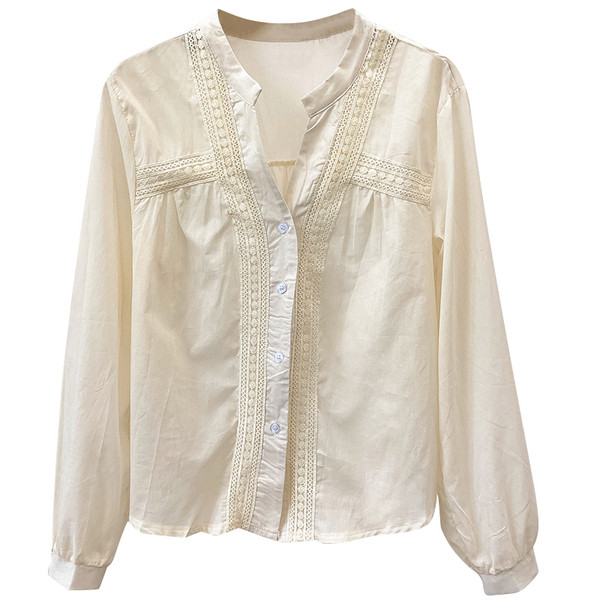 Új modell női ing spitz nyakkivágással és hímzéssel