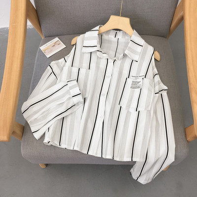 Modern női ing zsebekkel és kivágásokkal