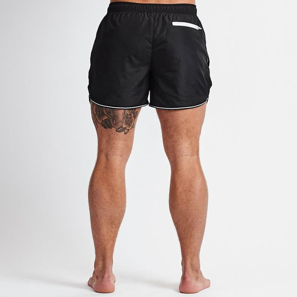 Férfi alkalmi rövidnadrág megkötővel és elasztikus derékkal