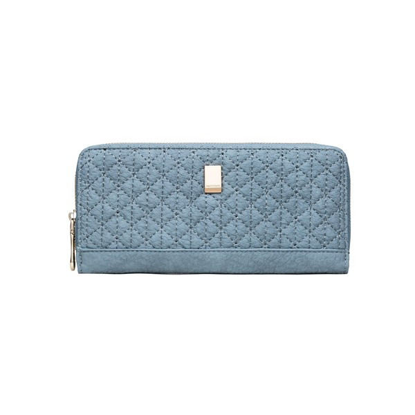 Sieviešu ādas maks ar metāla elementu un rāvējslēdzēju