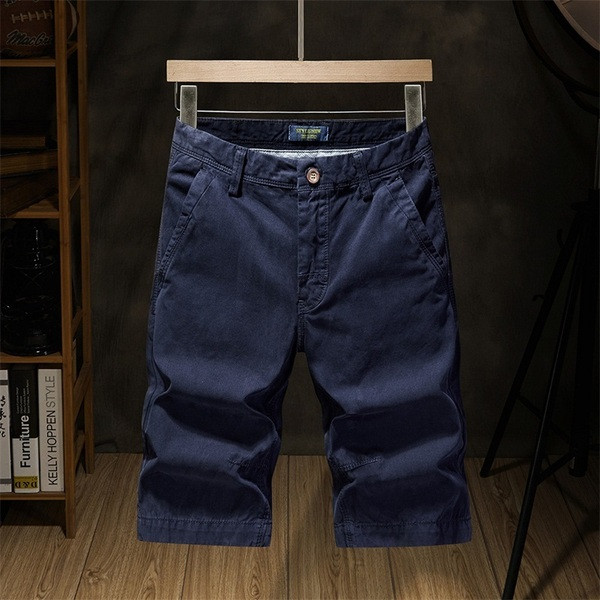 Férfi 3/4-es zsebes nadrág sima modell