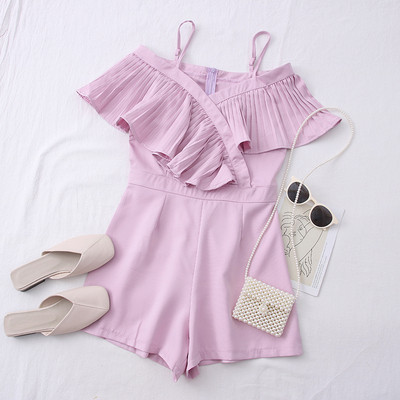 Κοντές γυναικείες ολόσωμες φόρμες με λεπτές τιράντες