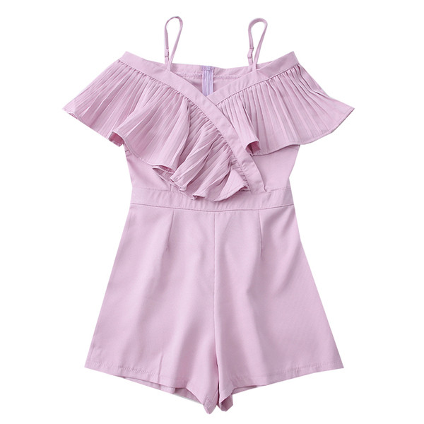 Κοντές γυναικείες ολόσωμες φόρμες με λεπτές τιράντες