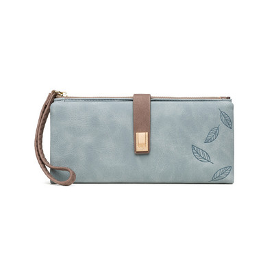 Γυναικείο πορτοφόλι με μεταλλική στερέωση και φερμουάρ