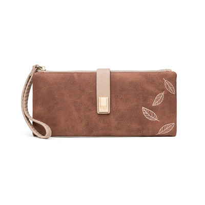 Γυναικείο πορτοφόλι με μεταλλική στερέωση και φερμουάρ