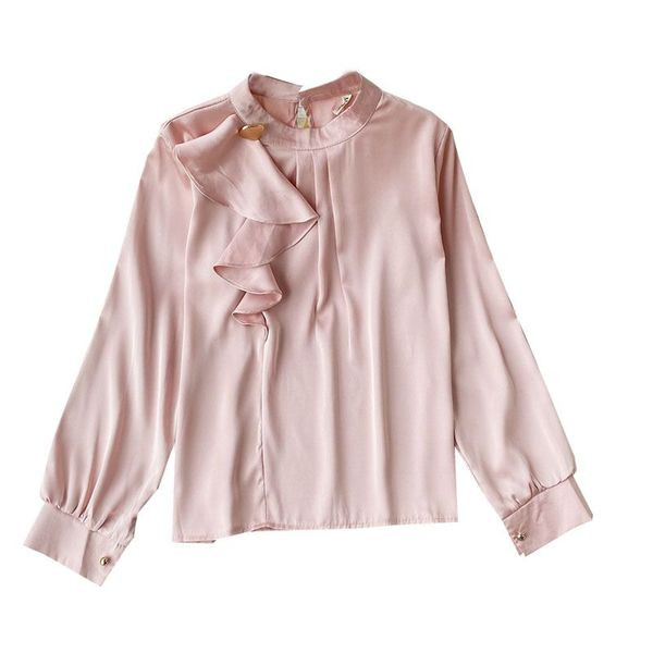 Cămașă casual de damă cu mâneci lungi și fermoar la spate