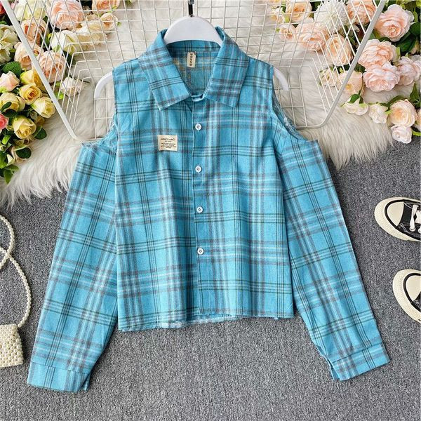 Sieviešu ikdienas krekls ar klasisku apkakli un atkailinātiem pleciem